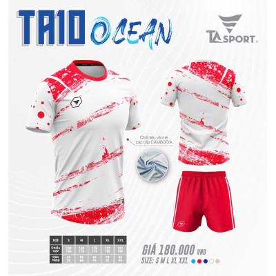 ÁO BÓNG ĐÁ KHÔNG LOGO TA10 OCEAN 